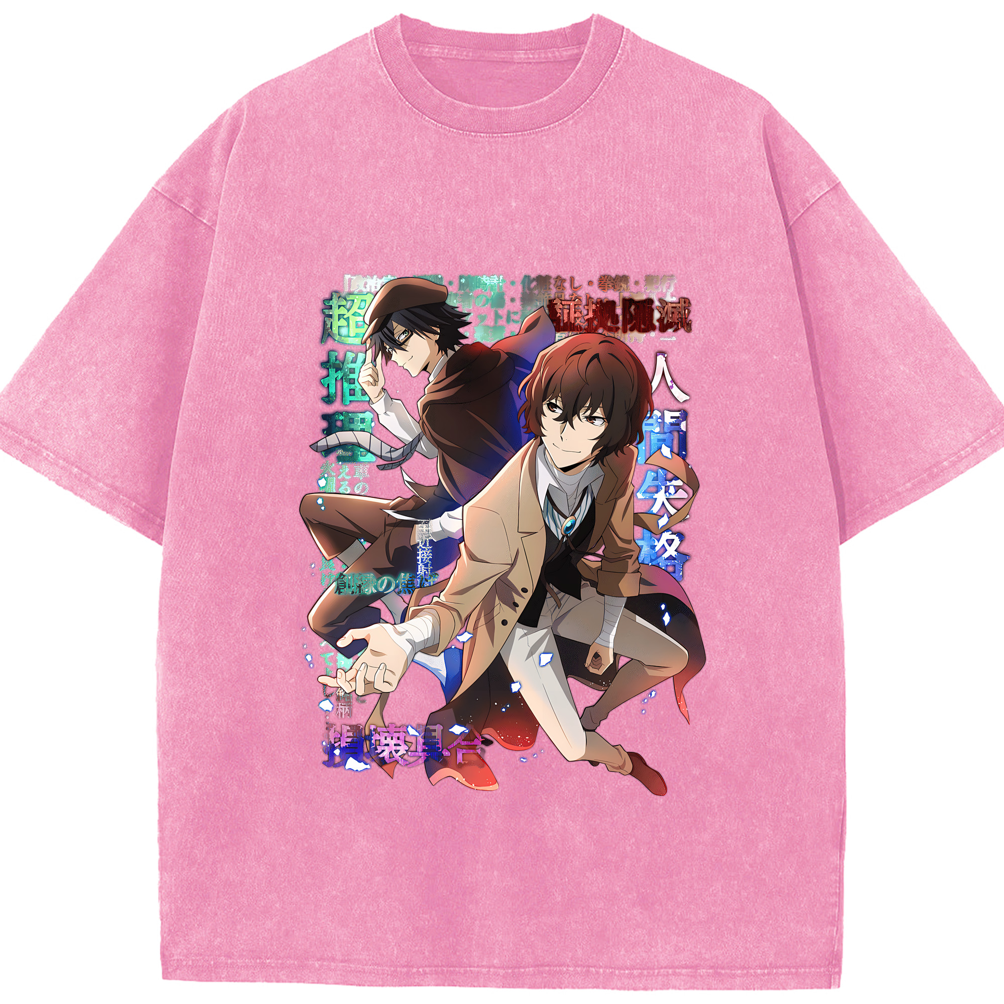 （画像用） 文豪ストレイドッグス Bungo Stray Dogs 綿100% ヴィンテージ風 半袖Tシャツ（フロントプリント）